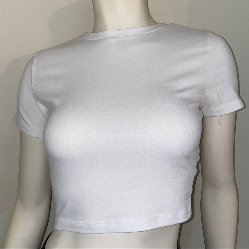 white crop top